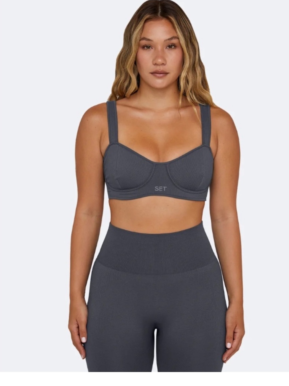 Set active contour Bra & Legging Set in concrete - Picture 3 of 3